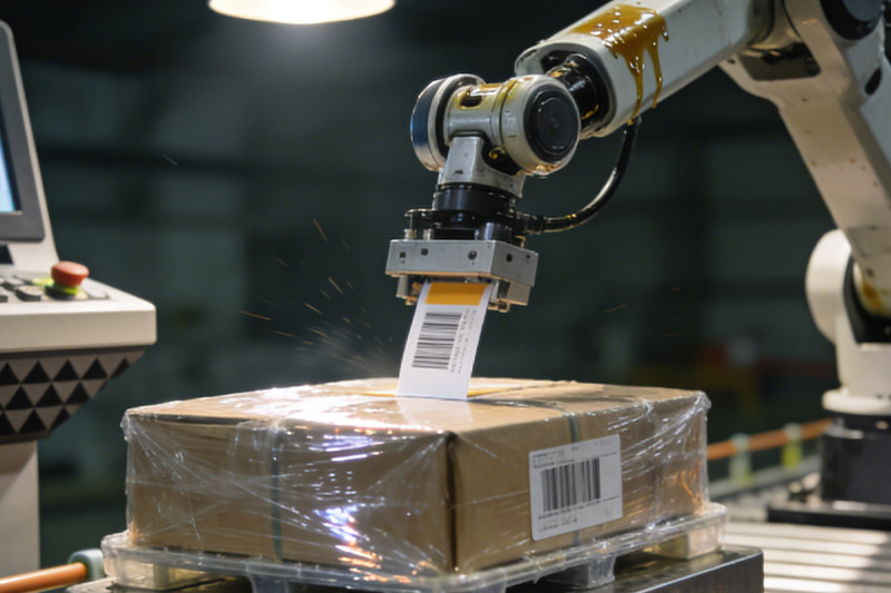 货物正在过磅、贴标